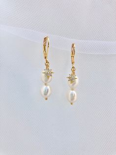 These cute double pearl drop earrings are paired with 18K gold plated star charms. The oval/teardrop shape pearls have high luster and they are beautiful wire wrapped with 18K gold-plated ball pins. Each pearl is unique and one of a kind. These earrings are great for any occasion and perfect gift for a friend, girlfriend/significant other, yourself, or anyone you choose! They are also perfect for wedding, bridal party,  or as bridesmaid gifts! 💗 Product Details:  Materials:  ♡ Earrings ~ - 18K Freshwater Pearl Drop Earrings, Earrings Wire, Blue Jewelry, Star Charms, Pearl Drop Earrings, Pearl Drop, Cute Earrings, Jewelry Care, Beautiful Earrings