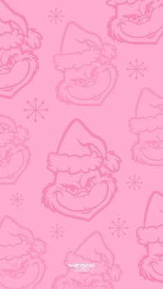 pink santa claus wallpaper with snowflakes