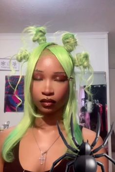 Cool Wig Hairstyles, Alternative Wigs, Event Hairstyles, Exotic Hairstyles, Dope Hairstyles, Wig Styles, Black Girls Hairstyles, Aesthetic Hair, Aesthetic Makeup