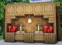 an image of a minecraft bathroom with red boxing gloves on the tubs in front of it