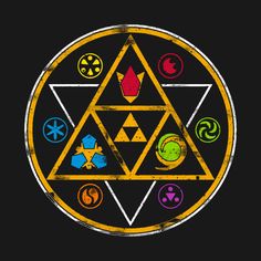 the legend of zelda's emblem on a black background