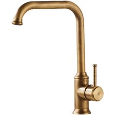 an antique brass faucet with two handles and nozzles on the side