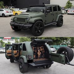 there are two pictures of the same jeep