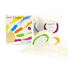 the eco - finger paint kit includes four different colors