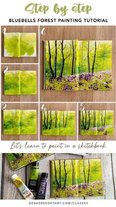 step by step instructions on how to paint trees