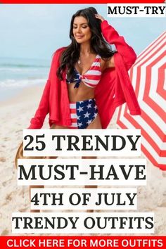 American Flag Kimono, July Outfits For Women, Miami Beach Outfits, Lake Outfit, Beach Outfit For Women, Red Wrap Dress, Simple Casual Outfits