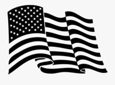 an american flag is shown in black and white, with the stars on it's side