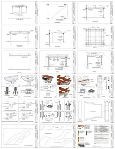 some drawings of different types of metal structures