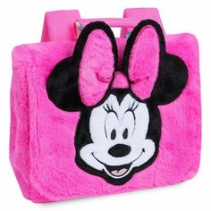 a pink bag with a minnie mouse face on it