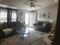 the living room is clean and ready for us to use in its new owner's home