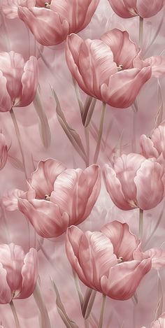 pink tulips are shown in this artistic photo