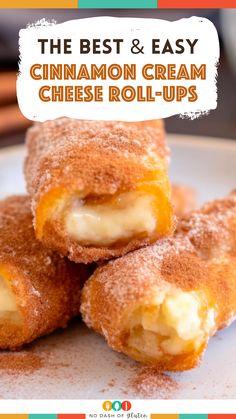 the best and easy cinnamon cream cheese roll - ups are made with only three ingredients