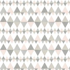 an abstract geometric pattern with triangles in grey and pink colors on a white wallpaper background