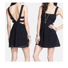 Nwt Free People Lace Dress Size 2 So Perfect For Any Occasion!! Slip Black Dress, Black Lace Backless Dress, Green Slip Dress, Bohemian Lace Dress, Black Floral Print Dress, Free People Lace Dress, Black Lace Mini Dress, Free People Mini Dress, Lace Slip Dress