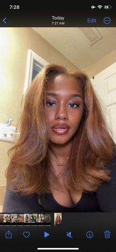 Ginger Brown Hair, Sandy Brown Hair, Brown Hair Dark Skin, Brown Hair Dark, Honey Brown Hair Color, Silk Press Natural Hair, Golden Brown Hair, Ginger Brown