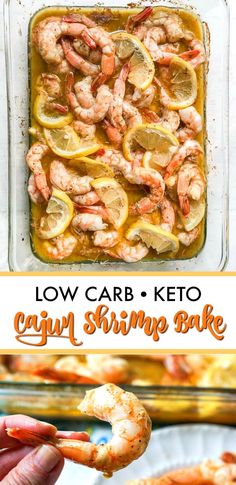 low carb keto cajun shrimp bake with lemons