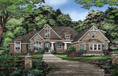 this is an artist's rendering of these country house plans for the front of their home