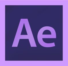 an adobe logo with the letter ae in it's center and bottom corner, on a purple background