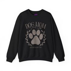 Super cute Dog Mom Social Club Sweatshirt just in time for the cool crisp weather.  Comfy classic fit with a clean-cut style Unisex sizing and tear away label Designs will be printed into the fabric not just applied to the top Sizing The sweatshirt runs true to size, for an OVERSIZED FIT SIZE UP Please refer to size charts provided in the listing for details about measurements Make sure you are ordering the size you need for your desired look Processing / Shipping ❤️🤍💙We only use print compani Winter Crew Neck Top With Dog Print, Winter Dog Print Crew Neck Top, Casual Crew Neck Sweatshirt With Dog Print, Woman Sweatshirt, Dog Lover Sweatshirt, Super Cute Dogs, Lover Sweatshirt, Club Sweatshirts, Womens Sweatshirts