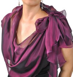 I need a pattern to make this! Wedding Shawls, Grape Color, Long Gowns, True Winter, Wedding Shawl, Wrap Scarf, Silk Wrap, Long Gown, A Pattern