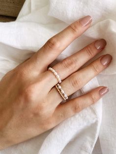 Everyones favorite rings to stack now in a bundle set! Our Mar, Paraiso and Beaded Ring make the perfect, delicate ring combo, a total value of $100. Saves you 20%. Materials: Freshwater pearls & 14k gold-filled Waterproof & tarnish resistant Rings Pretty, Quality Rings, Jewerly Ring, Pinky Rings, Golden Rings, Ring Inspiration, Ring Inspo, Gelang Manik-manik, Gold Pearl Ring