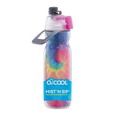 a water bottle with a tie dye design on it