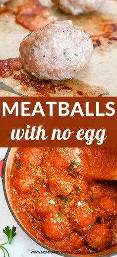 meatballs with no egg in a red sauce