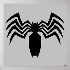 a black and white silhouette of a spider