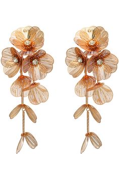 Beautiful bouquet earrings. The unique and beautiful design is sure to fascinate you. A touch of romance makes them perfect for your next night out! These earrings are made of alloy and measure 4.8 inches long and 2 inches wide. Garden Goddess, Flower Earrings Gold, Best Gifts For Her, Floral Pendant, Earrings Large, Floral Jewellery, Metal Flowers, Large Earrings, Metal Earrings