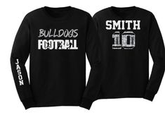 Football  Mom Shirt | Glitter Football  Long Sleeve Shirt | Football Bling | Football Spirit Wear | Customize Team and Colors by GavinsAllyeDesigns on Etsy Black Glitter Long Sleeve Top, Long Sleeve Cotton Tops With Glitter Print, Casual Long Sleeve Glitter Tops, Glitter Football Shirts, Baseball Mom Tank Top, Track Shirt, Football Moms, Football Spirit, Mom Tank Tops