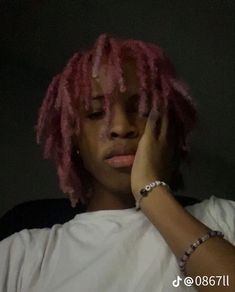 Pink Hair Guy, Pink Dreads, Boys Colored Hair, Mens Dreads, Blonde Dreads, Short Locs Hairstyles