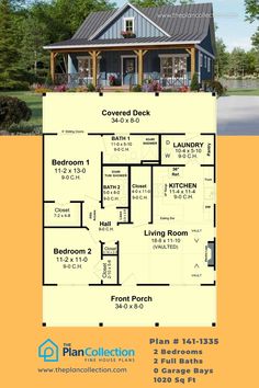 country ranch house plans, Plan # 141-1335 2 Bedroom 1 Floor House Plans, 2 Bed 2 Bath Houses, 2br 2ba House Plans, Under 1200 Sq Ft House Plans, 2 Bedroom With Basement Floor Plans, Country Ranch House, Simple Ranch House Plans, 1200 Sq Ft House, Cabin Remodel