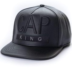 Cap King 3d Black Vegan Leather Hat New Never Worn Black Leather Snapback Hat With Flat Brim, Black Leather Flat Brim Trucker Hat, Black Leather Snapback Hat With Curved Brim, Luxury Leather Cap, Black Leather Snapback Hat, Black Leather Flat Brim Snapback Hat, Black Leather Adjustable Snapback Hat, Casual Leather-backed Cap, Black Leather Baseball Cap