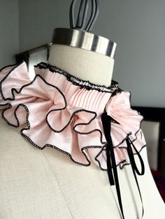 Pleats Fashion, High Collar Blouse, Pleated Collar, Silk Dupioni, Bow Collar