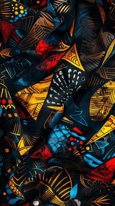 an image of colorful abstract art on black paper