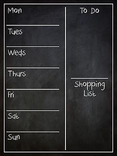 a blackboard with the words shopping list written on it