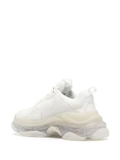 Balenciaga Triple S low-top Sneakers - Farfetch Luxury Lace-up Mesh Sneakers, Round Toe Platform Sneakers With Translucent Outsole For Streetwear, Round Toe Platform Sneakers With Translucent Outsole, White Mesh Platform Sneakers With Round Toe, Sporty Chunky Sneakers With Contrast Sole And Mesh Material, Sporty Chunky Sneakers With Mesh And Contrast Sole, Sporty Mesh Chunky Sneakers With Contrast Sole, Low-top Chunky Sneakers With Contrast Sole, White Mesh Platform Sneakers With Rubber Sole