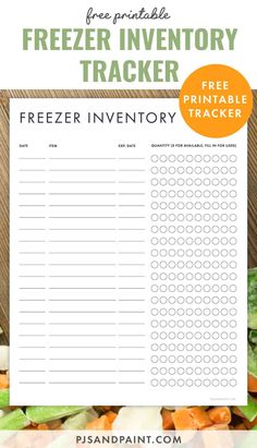 freezer inventory tracker with the text freezer inventory tracker free printable trace sheet