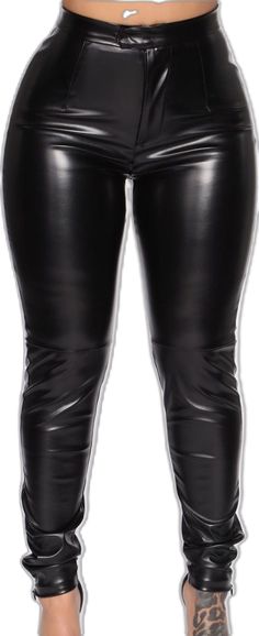 Chic Leggings For Club Wear, Fitted Black Leather Pants For Night Out, Trendy Fitted Black Leather Pants, Edgy Fitted Leather Pants For Date Night, Sleek Leather Pants For Clubbing, Black Faux Leather Leggings For Club, Fitted Black Leather Pants For Club, Black Fitted Leather Pants For Club, Sleek Black Leather Pants For Club