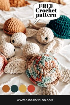 crocheted turtle pattern with free speech bubble