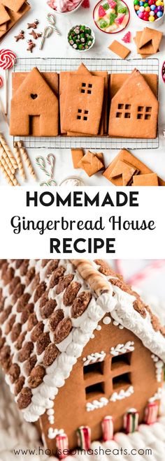 homemade gingerbread house recipe with text overlay