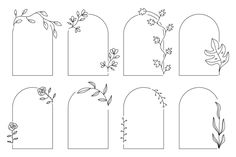 the different shapes and sizes of flowers on an oval shaped bookmark, each with one flower