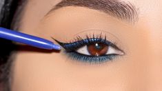 3 Ways to Use Blue Eyeliner to Make YOUR Eye Color Pop! - YouTube Blue Eyeliner For Hooded Eyes, Eye Makeup With Blue Eyeliner, How To Use Blue Eyeliner, Eyeliner Looks Black, Makeup With Blue Eyeliner, Blue Liner Makeup Look, Eyeliner Blue Eyes, Blue Eyeliner Brown Eyes, Navy Blue Eyeliner