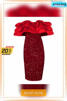 Elegant Women's Sequined Chest Wrap Red Off-shoulder Tube Dress Party Top Red Sleeveless Off Shoulder Evening Dress, Red Sleeveless Off-shoulder Evening Dress, Red Off-shoulder Mini Dress For Party, Red Off-shoulder Dress For Cocktail, Red Off-shoulder Cocktail Dress, Red Off-shoulder Summer Cocktail Dress, Festive Fitted Off-shoulder Dress, Red Christmas Party Midi Dress, Red Off Shoulder Summer Party Dress