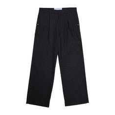 Heavy Weight Premium Wool Blend Trousers. Relaxed baggy fit 50% Wool, 50% Polyester Fixed waistband Pinstripe fabric with contrast panels giving structure. Metal Hardwares. Please check size chart to find your best fit. We recommend taking your usual size. Model Deng is HEIGHT: 184/ 6ft CHEST: 81cm/ 32” WAIST: 71cm /28”Deng is Wearing Medium Bottoms and Large Top. Pinstripe Fabric, Wool Pants, Short Shirts, Baggy Fits, Heavy Weight, Sweater Jacket, Short Pants, Sweater Hoodie, Wool Blend