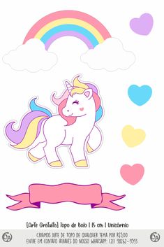 a unicorn with a rainbow and clouds in the background is an image that says, i love