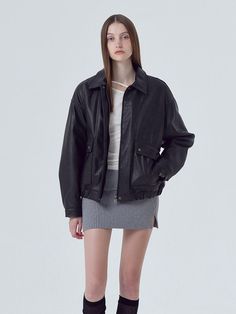 This is a minimal and modern jacket by ETMON that is made out of high quality and sturdy material. With distinctive mood of the design and comfortable wear, you can style it for your chic and stylish daily outfit.- Fake leather fabric with vintage washing- Relaxed loose silhouette- 2 oz lining bonding detail Classic Leather Jacket For Winter, Everyday Leather Jacket For Fall, Everyday Winter Leather Jacket, Casual Everyday Leather Jacket, Blouson Jacket, Leather Pocket, Leather Fabric, Daily Outfits, Jackets & Coats