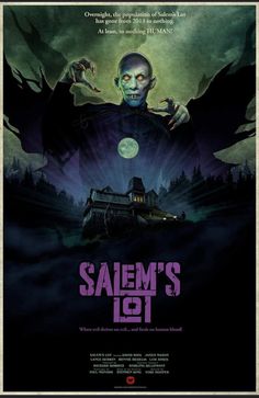 the movie poster for salem's 101, which features an evil man with green eyes and