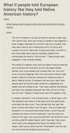 an article about what people told european history like they told native americans to their children