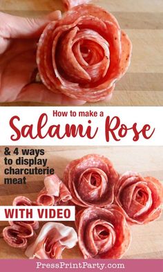 how to make a salami rose with video - step by step instructions on how to make it